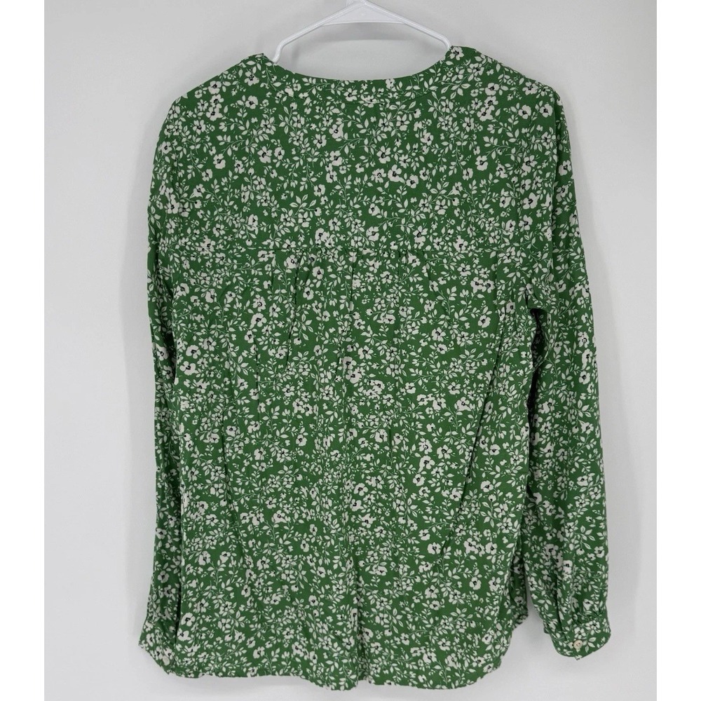 J Jill Top Womens Small Green Floral Peasant Festival Boho Fairy Cottagecore - Picture 8 of 8